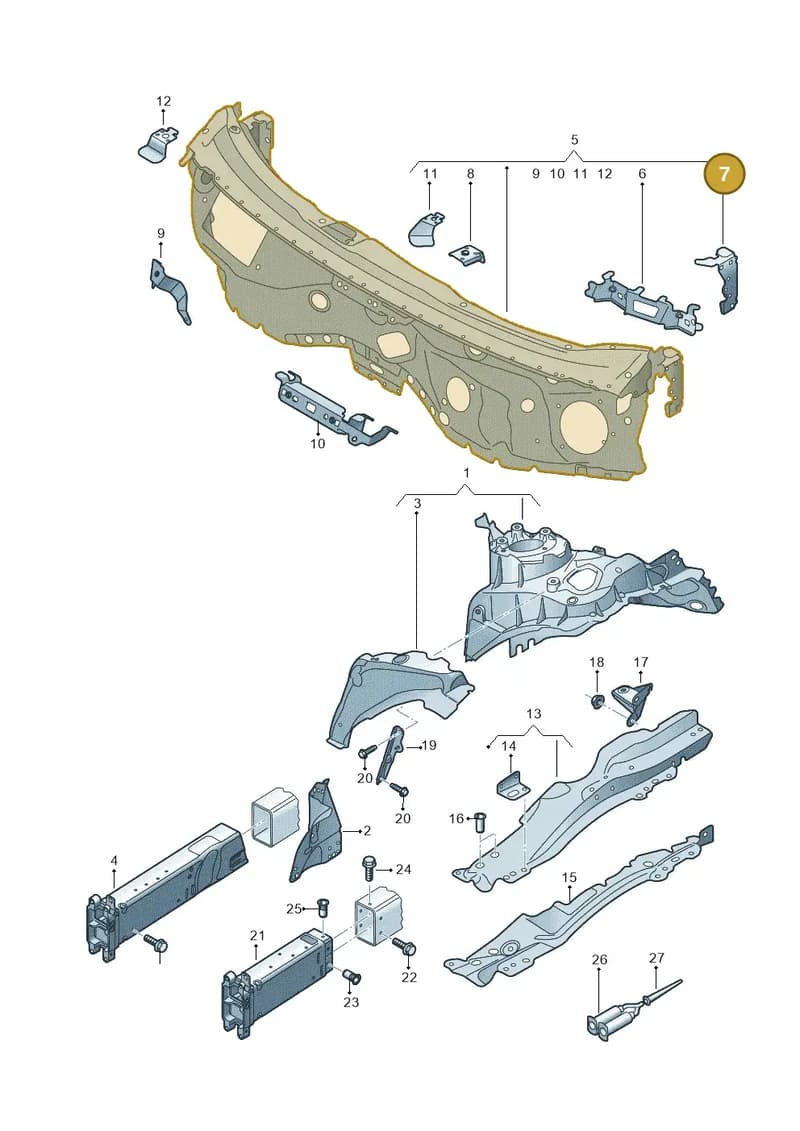 4N0802937C — Audi A8 (2017-2025) diagram 838805100, position 7