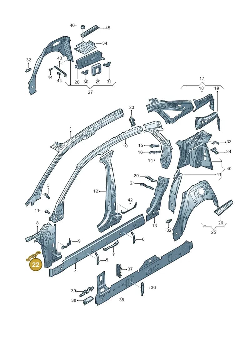 4N0803230C — Audi A8 (2017-2025) diagram 838809000, position 22