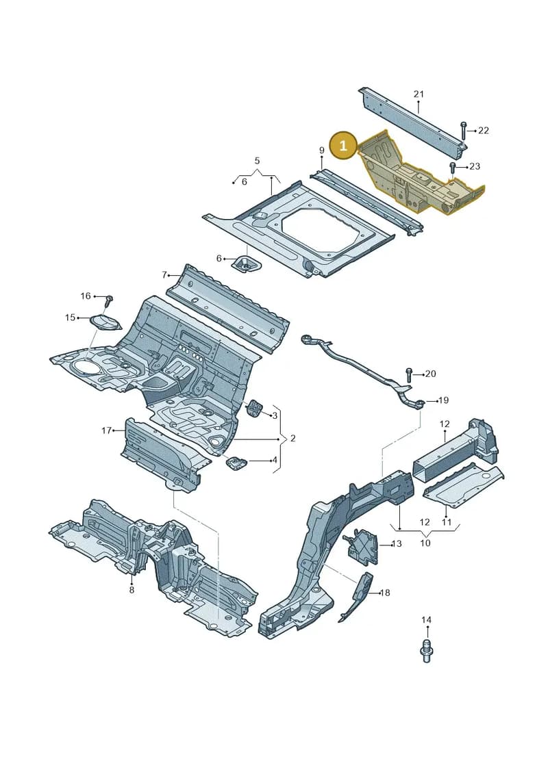 4N0803261TB — Audi A8 (2017-2025) diagram 838803260, position 1