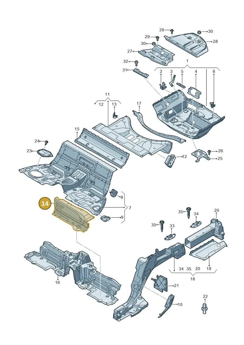 4N0803292 — Audi A8 (2017-2025) diagram 838803250, position 14