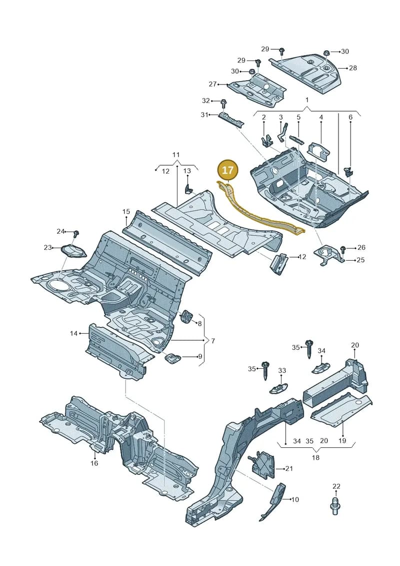 4N0803349E — Audi A8 (2017-2025) diagram 838803250, position 17