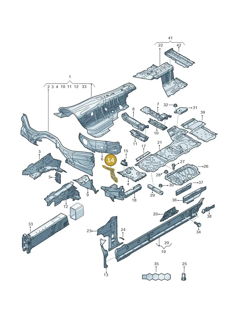 4N0803640B — Audi A8 (2017-2025) diagram 838803150, position 14