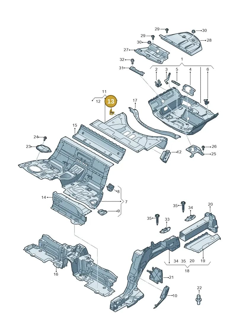 4N0804110B — Audi A8 (2017-2025) diagram 838803250, position 13