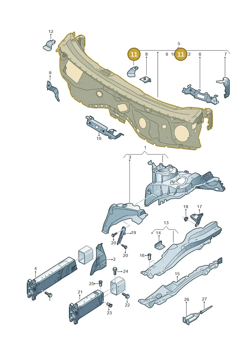 4N0805217B — Audi A8 (2017-2025) diagram 838805100, position 11