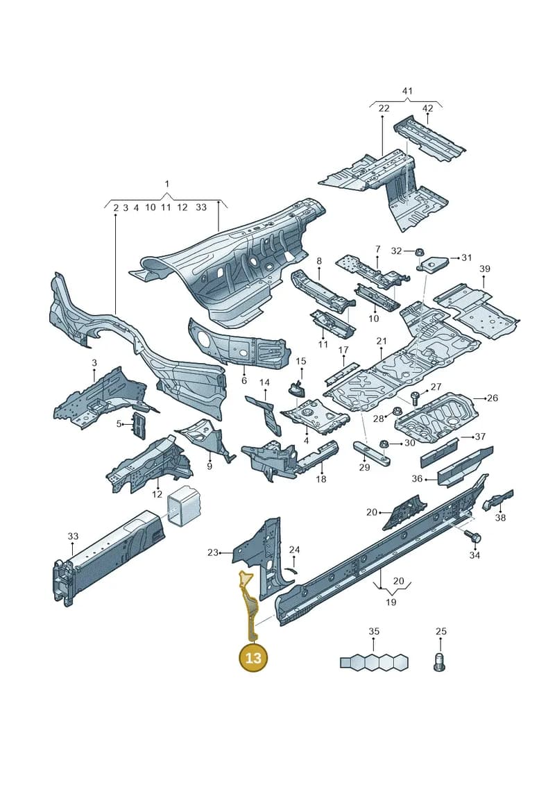4N0805846B — Audi A8 (2017-2025) diagram 838803150, position 13