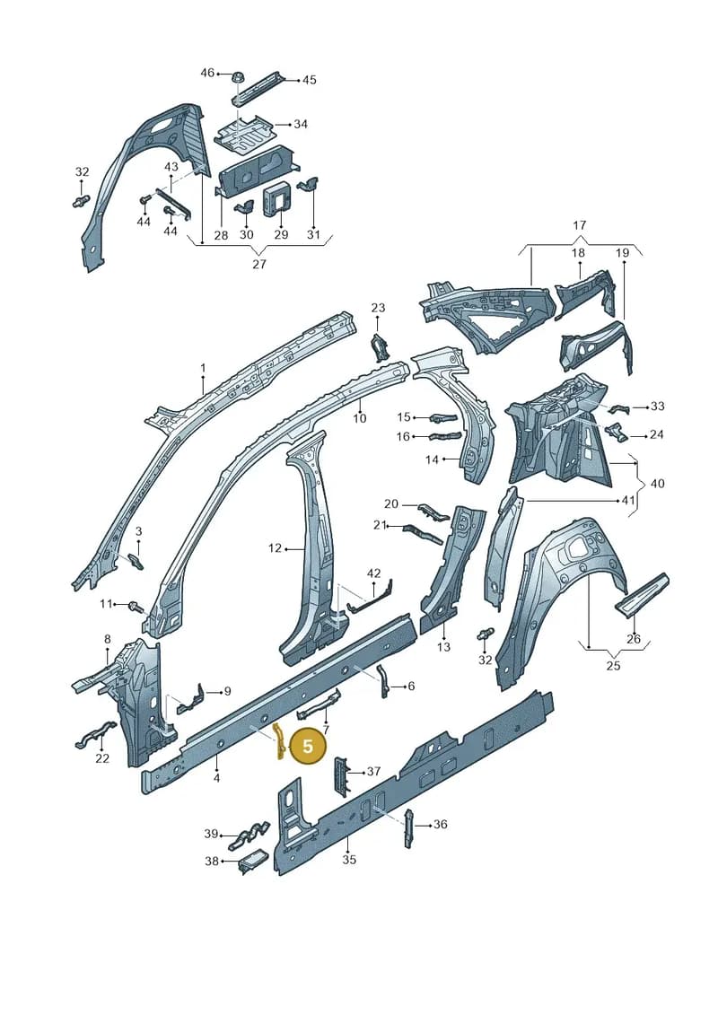 4N0806095C — Audi A8 (2017-2025) diagram 838809000, position 5