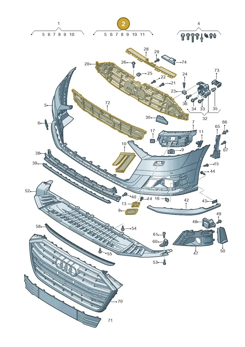 4N0807065CGRU — Audi A8 (2017-2025) diagram 838807020, position 2