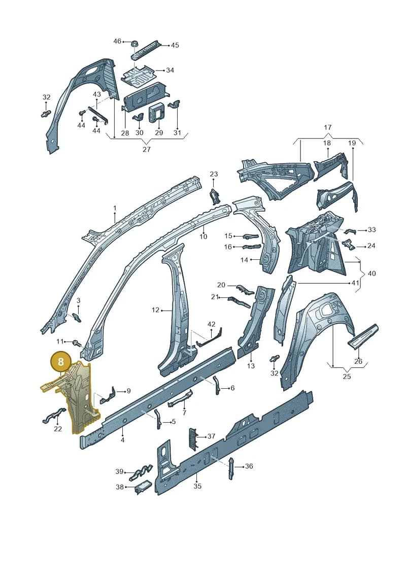 4N0809056TA — Audi A8 (2017-2025) diagram 838809000, position 8