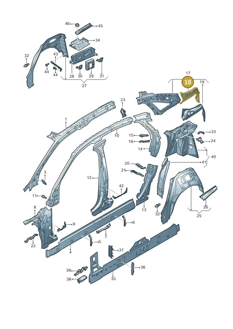 4N0809066 — Audi A8 (2017-2025) diagram 838809000, position 18