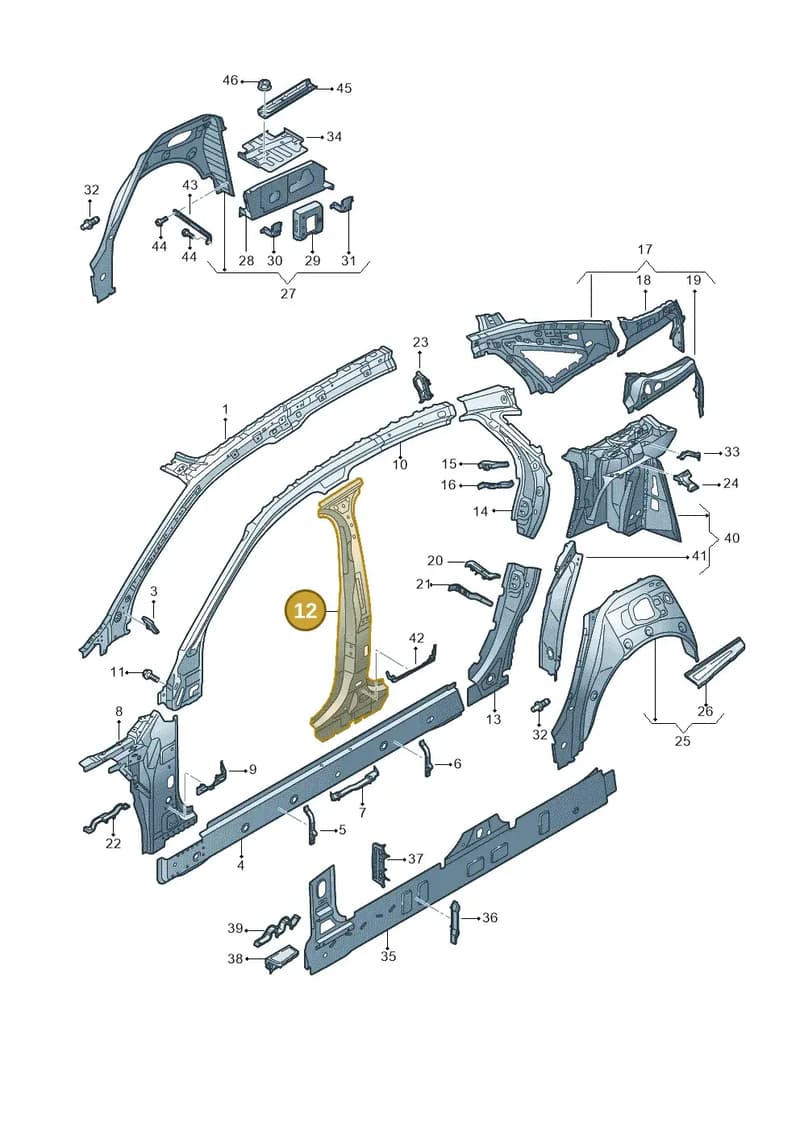4N0810119M — Audi A8 (2017-2025) diagram 838809100, position 12