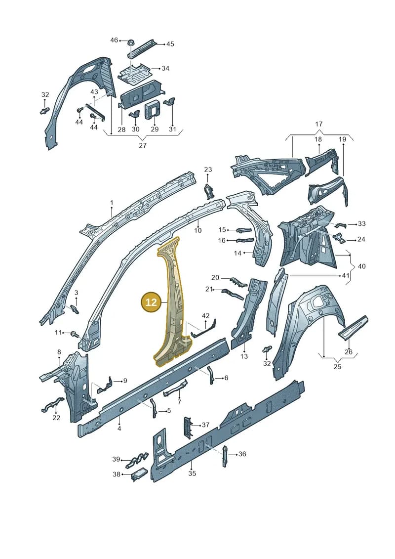 4N0810119M — Audi A8 (2017-2025) diagram 838809000, position 12