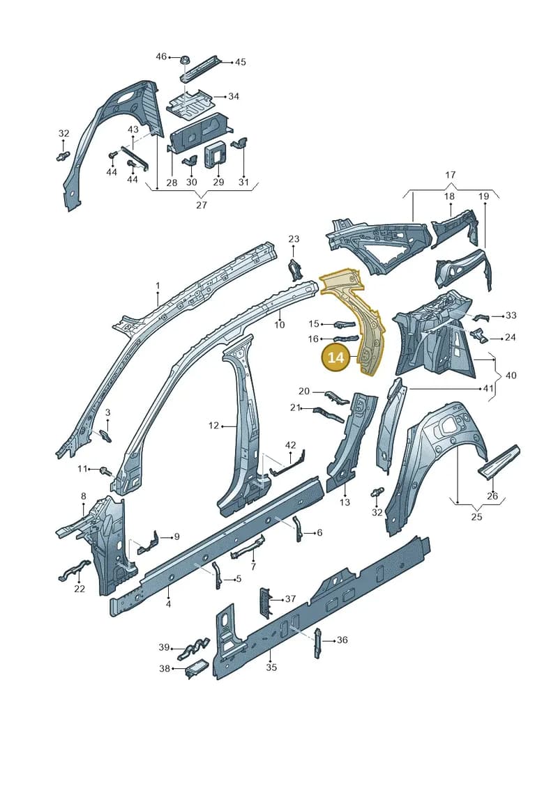4N0810141TB — Audi A8 (2017-2025) diagram 838809000, position 14
