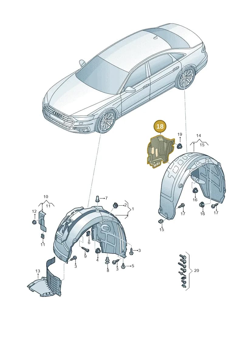 4N0810161B — Audi A8 (2017-2025) diagram 838821500, position 18