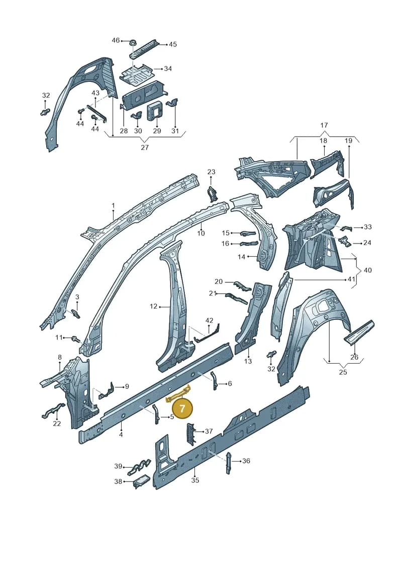 4N0810261C — Audi A8 (2017-2025) diagram 838809100, position 7
