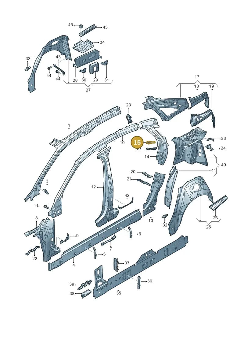4N0810375C — Audi A8 (2017-2025) diagram 838809000, position 15