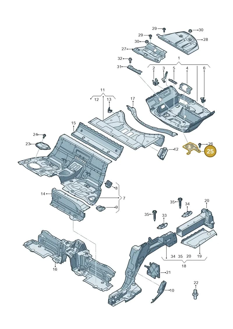 4N0810387C — Audi A8 (2017-2025) diagram 838803250, position 25