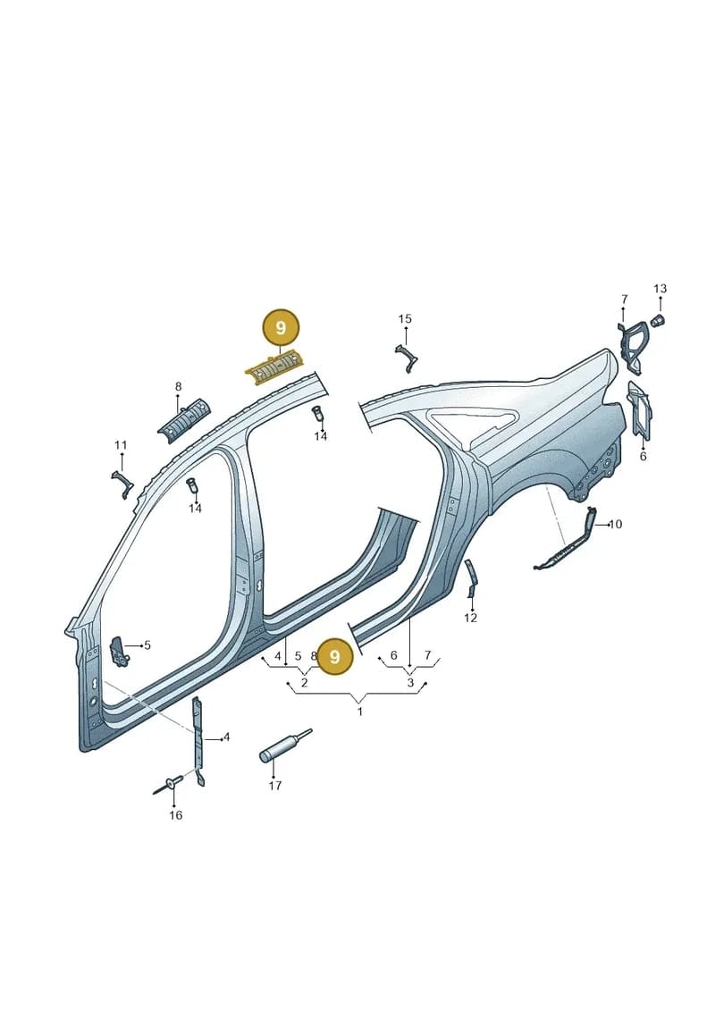 4N0810639B — Audi A8 (2017-2025) diagram 838809500, position 9