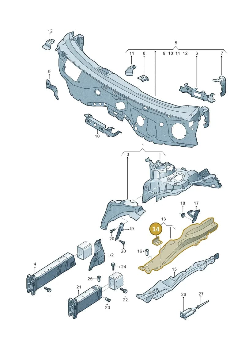 4N0810696B — Audi A8 (2017-2025) diagram 838805100, position 14