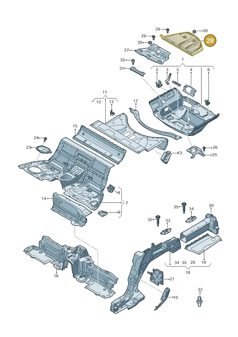4N0814346D — Audi A8 (2017-2025) diagram 838803250, position 28