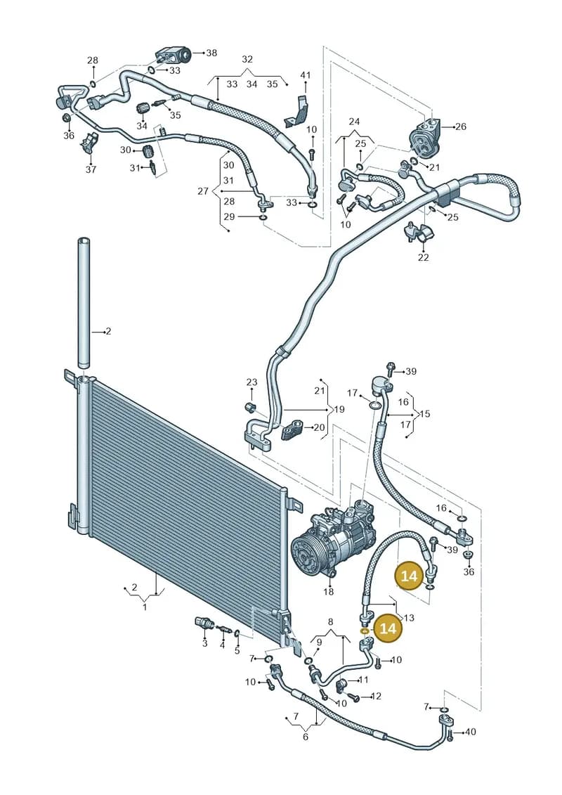 4N0816522AJ — Audi A8 (2017-2025) diagram 838260040, position 14