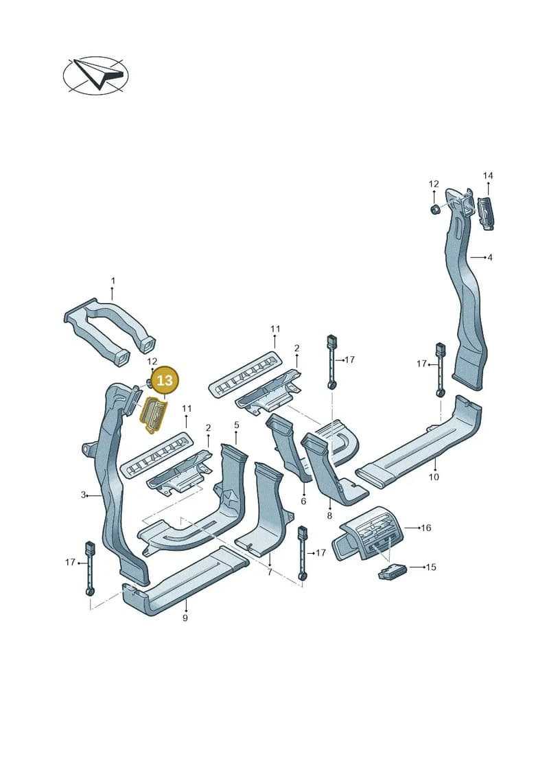 4N08192091KF — Audi A8 (2017-2025) diagram 838819200, position 13