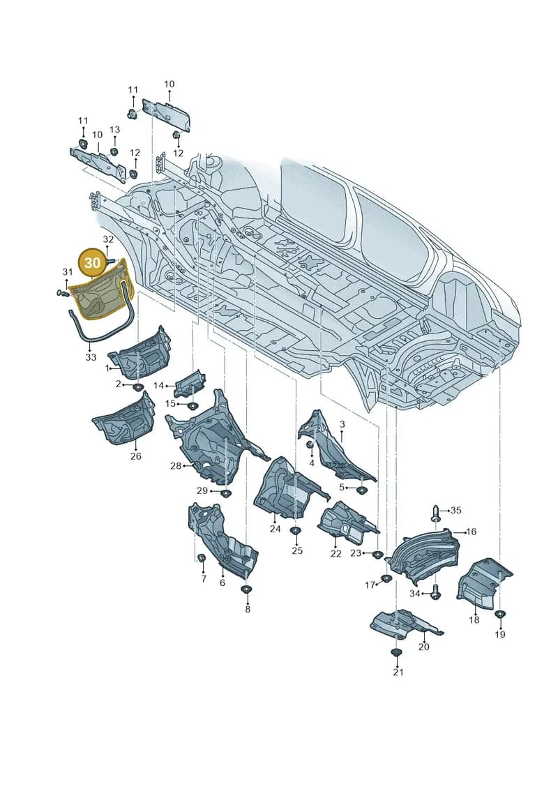 4N0819523D — Audi A8 (2017-2025) diagram 838825500, position 30