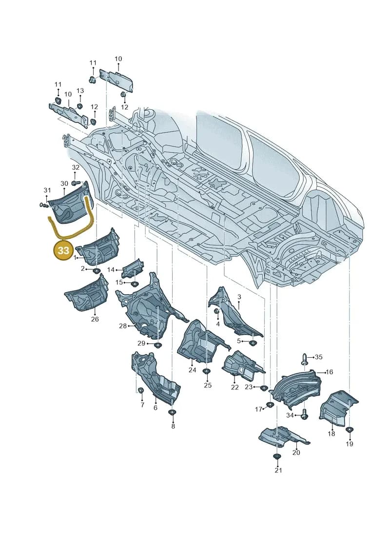 4N0819532C — Audi A8 (2017-2025) diagram 838825500, position 33