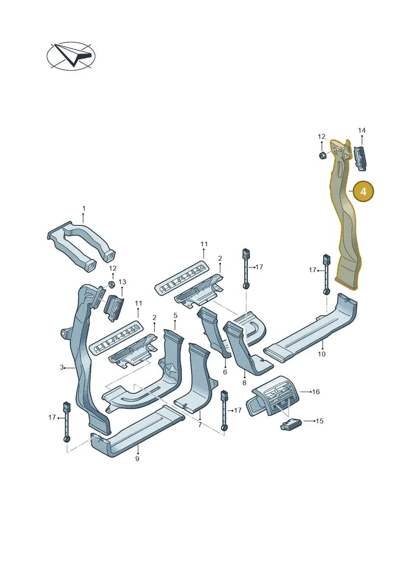4N0819726B — Audi A8 (2017-2025) diagram 838819200, position 4
