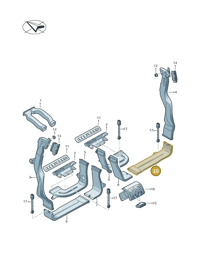 4N0819812D — Audi A8 (2017-2025) diagram 838819200, position 10