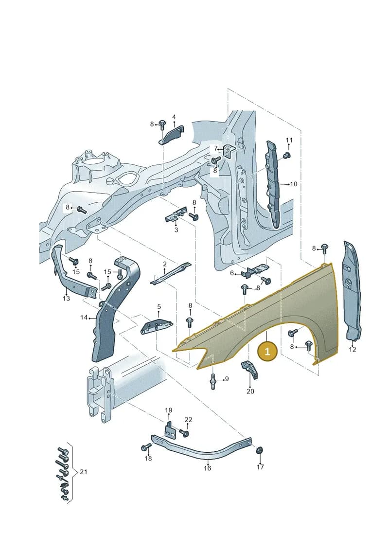 4N0821105B — Audi A8 (2017-2025) diagram 838821000, position 1