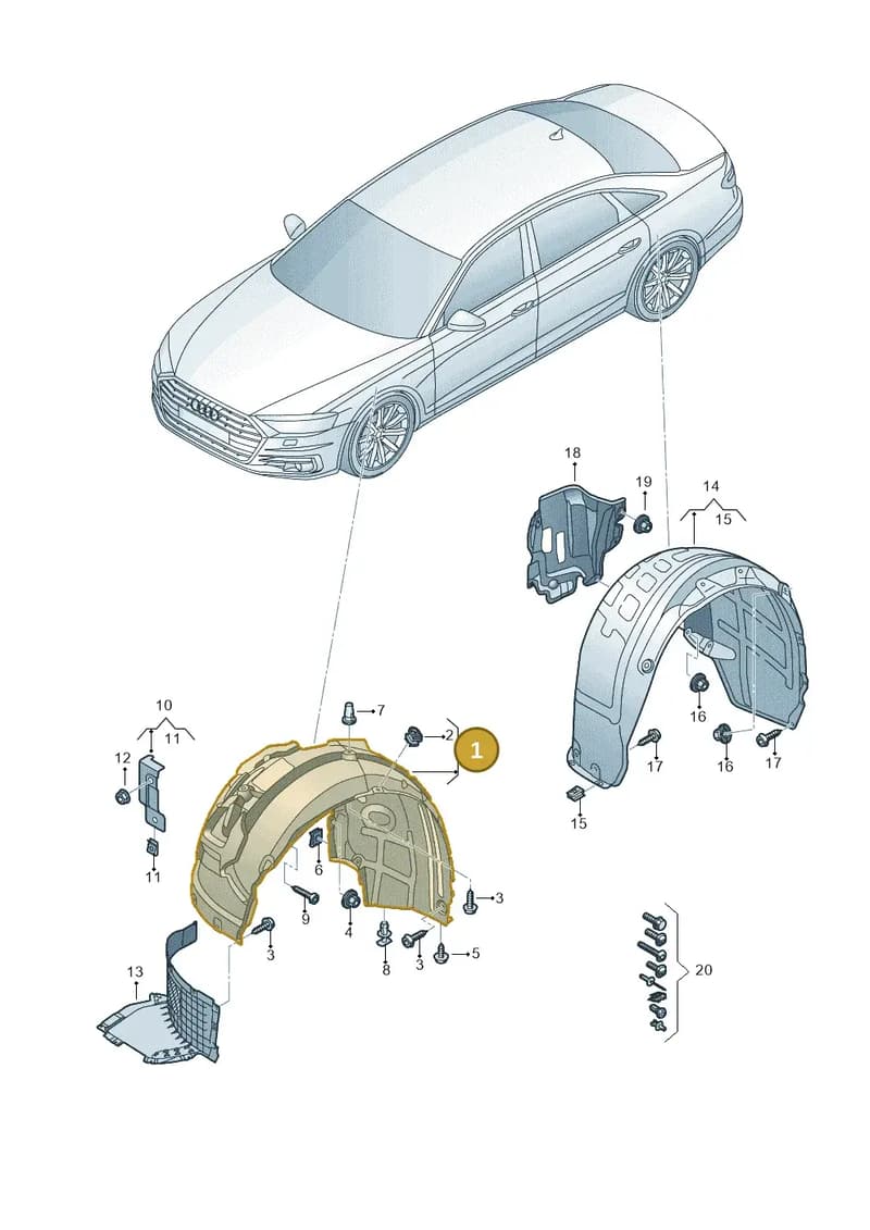 4N0821191E — Audi A8 (2017-2025) diagram 838821500, position 1