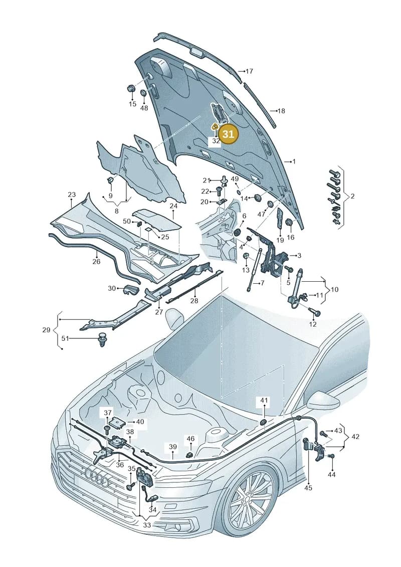 4N0823186E — Audi A8 (2017-2025) diagram 838823000, position 31