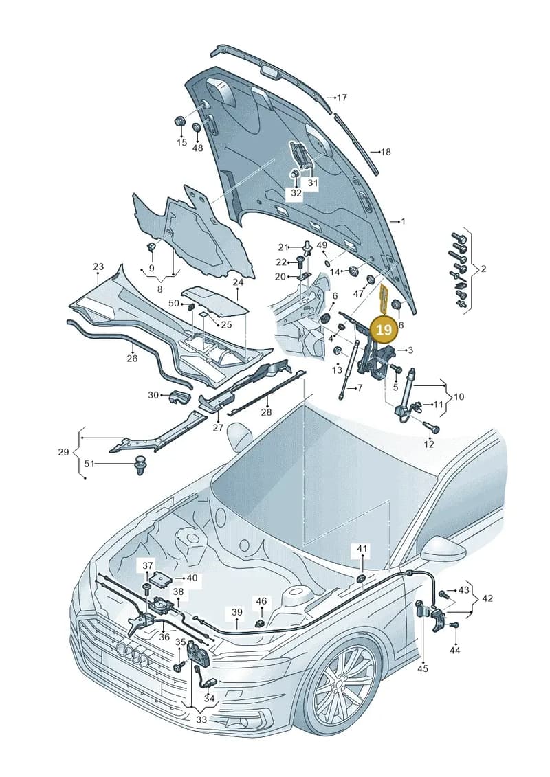 4N0823282 — Audi A8 (2017-2025) diagram 838823000, position 19