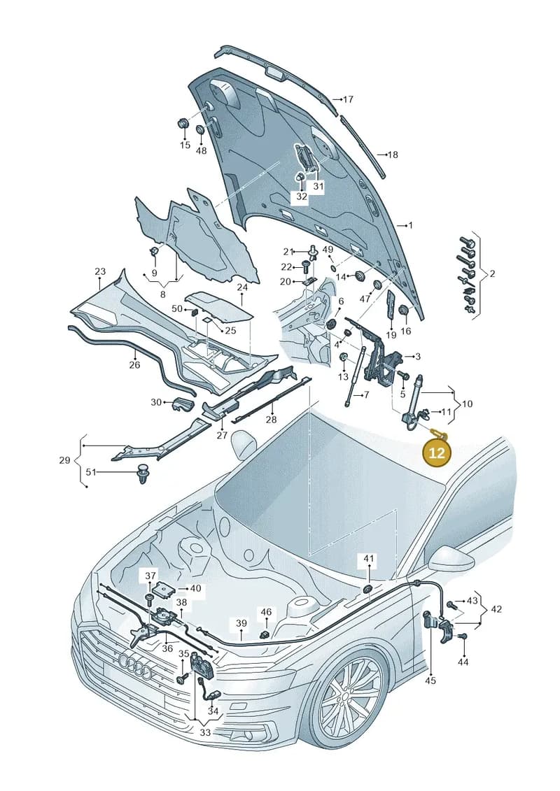4N0823511 — Audi A8 (2017-2025) diagram 838823000, position 12