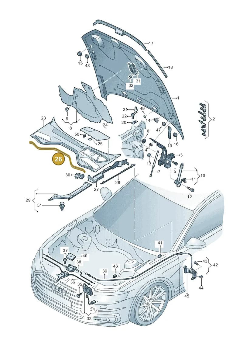 4N0823723 — Audi A8 (2017-2025) diagram 838823000, position 26