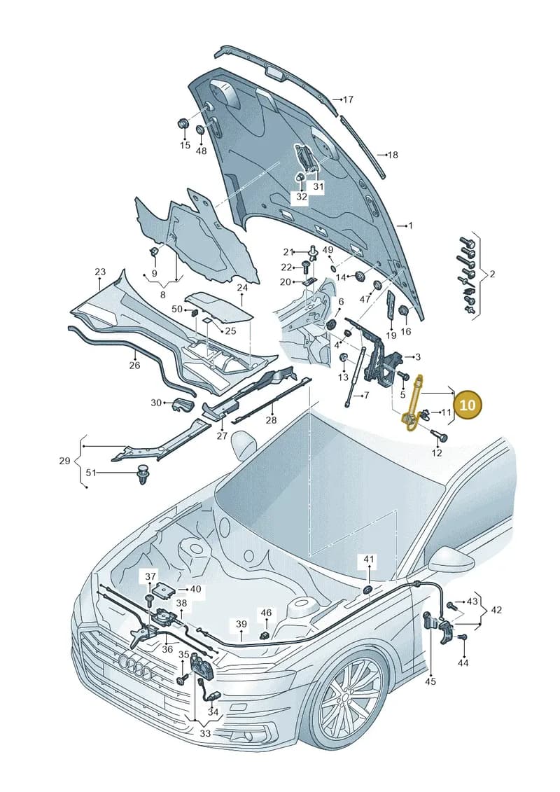 4N0823823C — Audi A8 (2017-2025) diagram 838823000, position 10