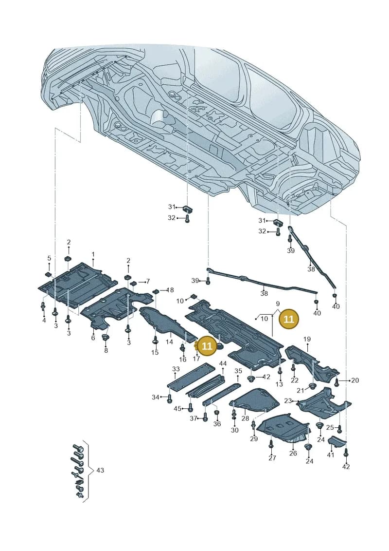 4N0825295 — Audi A8 (2017-2025) diagram 838825100, position 11
