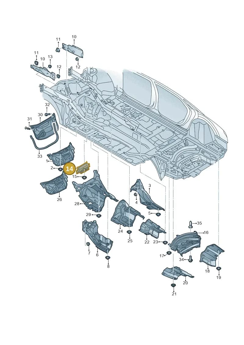 4N0825623B — Audi A8 (2017-2025) diagram 838825500, position 14