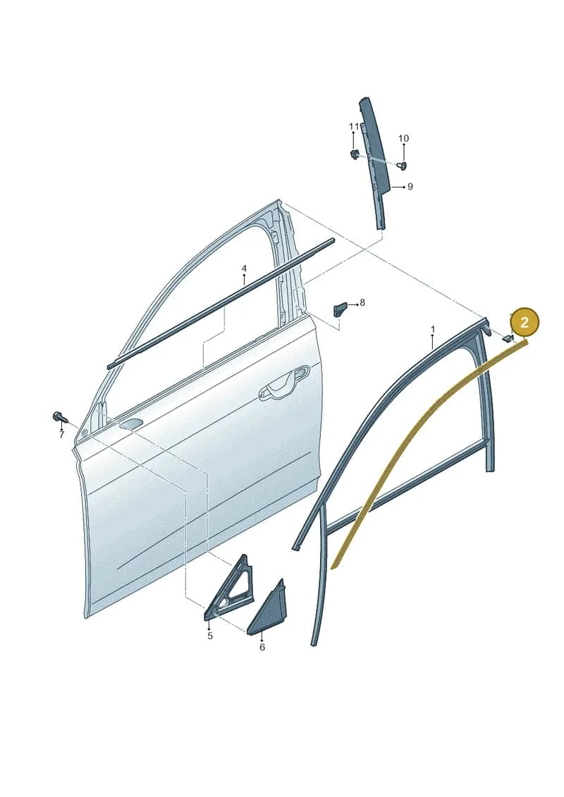 4N0837643A2ZZ — Audi A8 (2017-2025) diagram 838837400, position 2