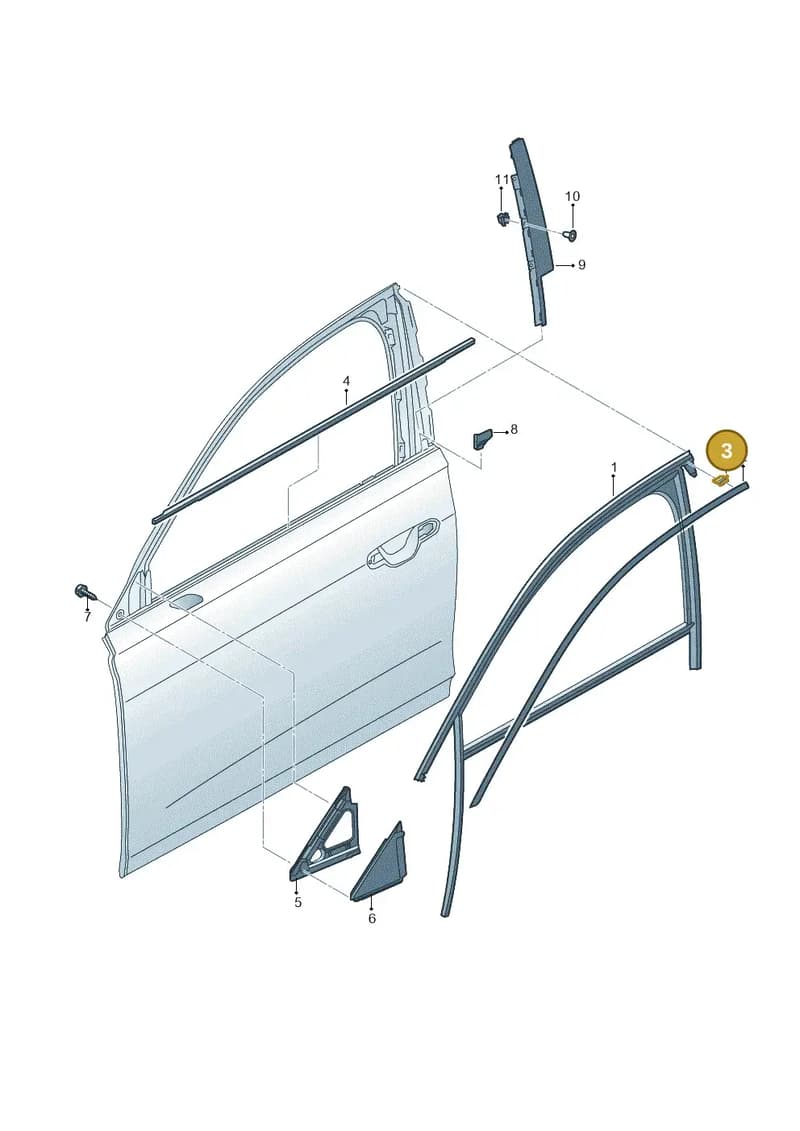 4N0837732A — Audi A8 (2017-2025) diagram 838837400, position 3