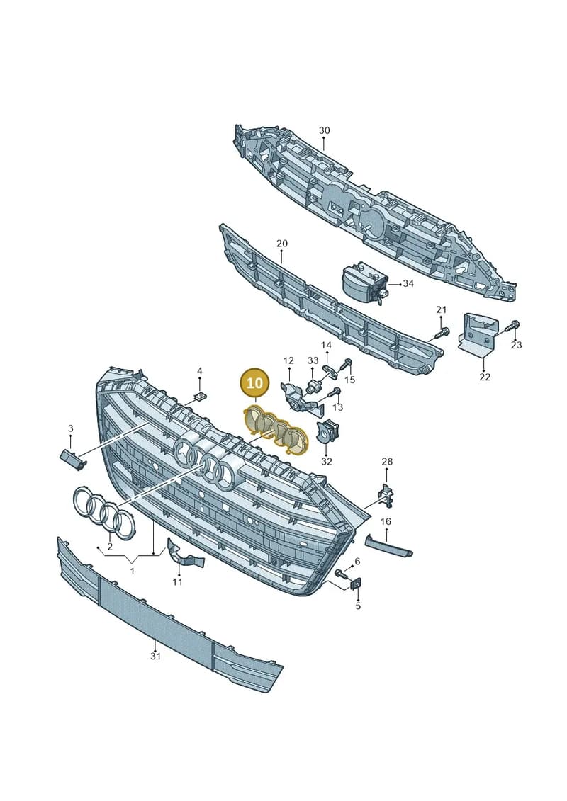 4N0853169B — Audi A8 (2017-2025) diagram 838853040, position 10