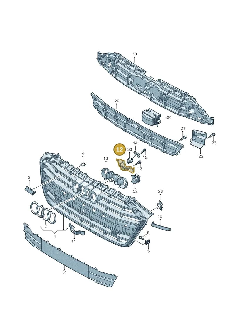 4N0853232A — Audi A8 (2017-2025) diagram 838853040, position 12