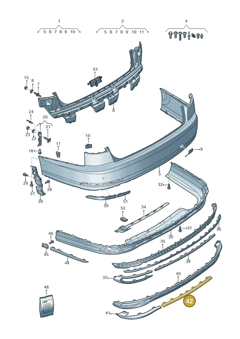 4N0853551D3Q7 — Audi A8 (2017-2025) diagram 838807075, position 42