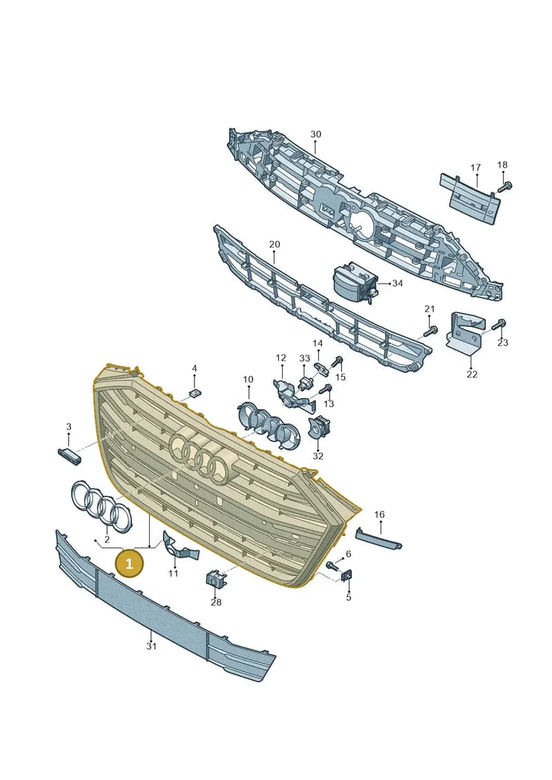 4N0853651HVMZ — Audi A8 (2017-2025) diagram 838853300, position 1