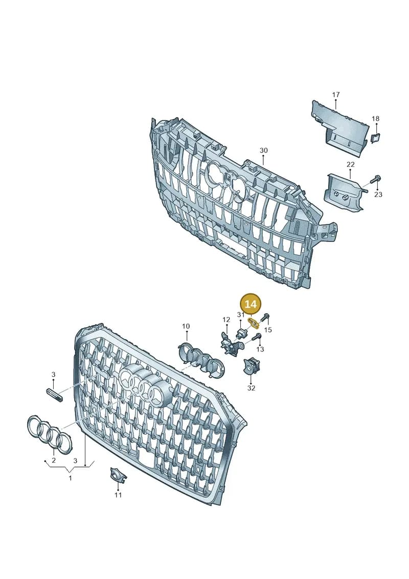4N0853795 — Audi A8 (2017-2025) diagram 838853035, position 14