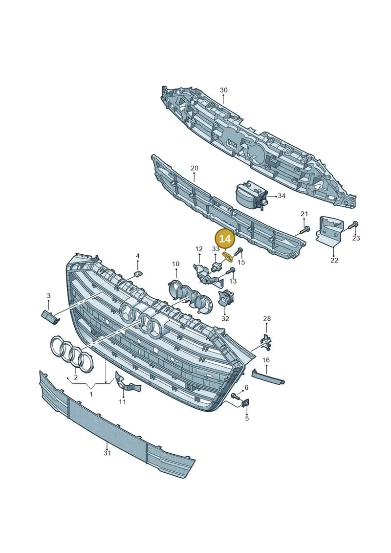 4N0853795 — Audi A8 (2017-2025) diagram 838853040, position 14