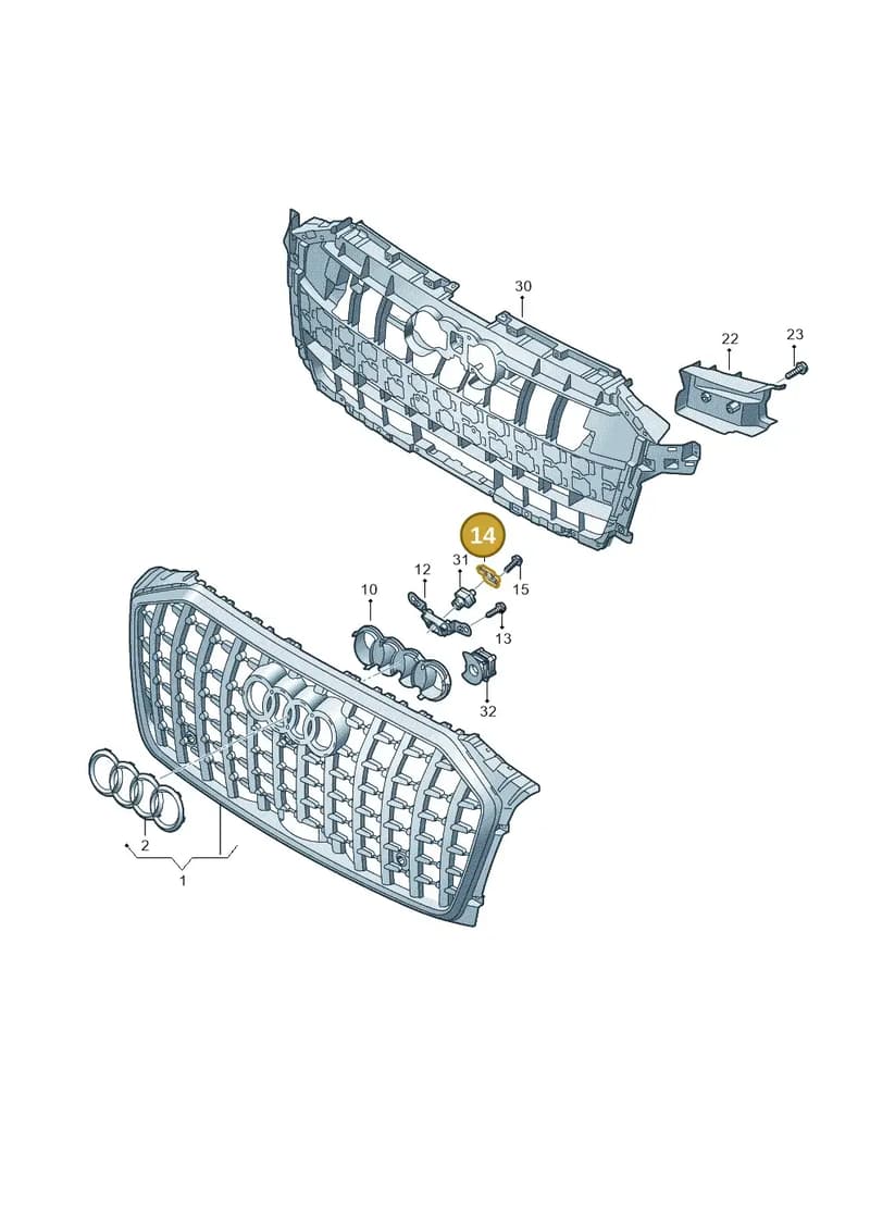 4N0853795 — Audi A8 (2017-2025) diagram 838853050, position 14