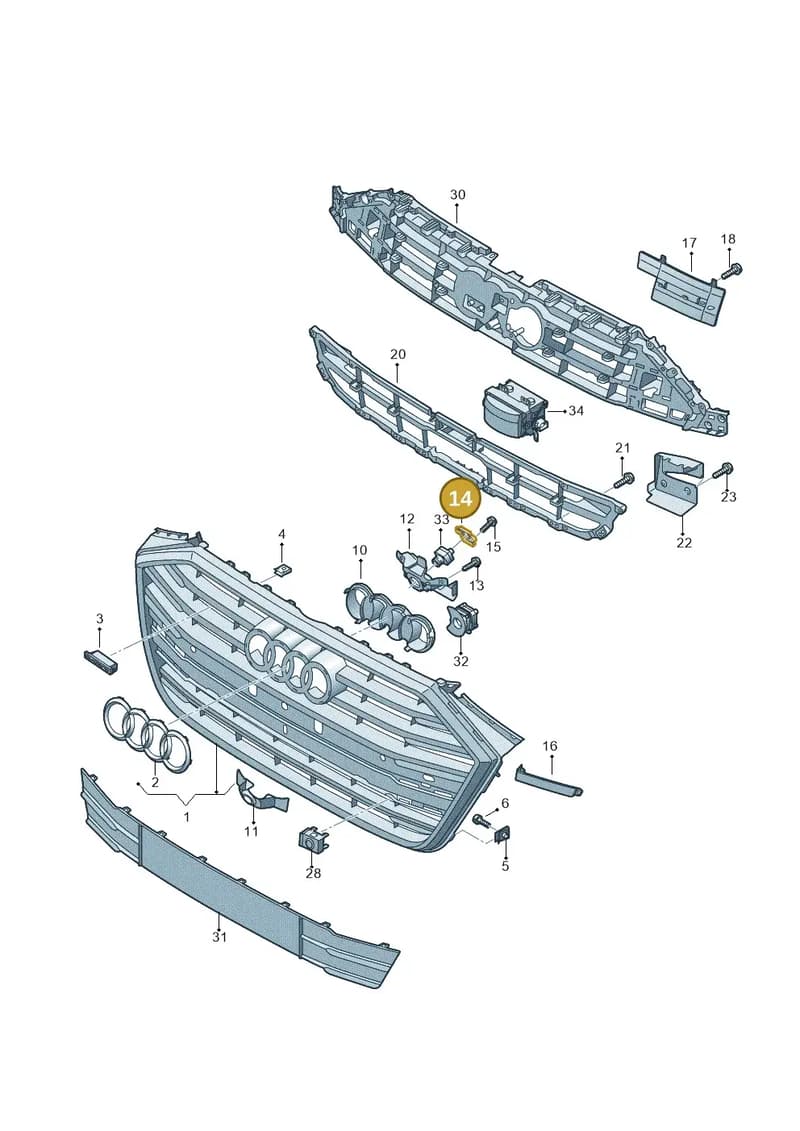 4N0853795 — Audi A8 (2017-2025) diagram 838853300, position 14