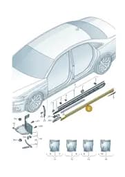 4N0853860BGRU Audi Side Member Trim (Primed GRU)