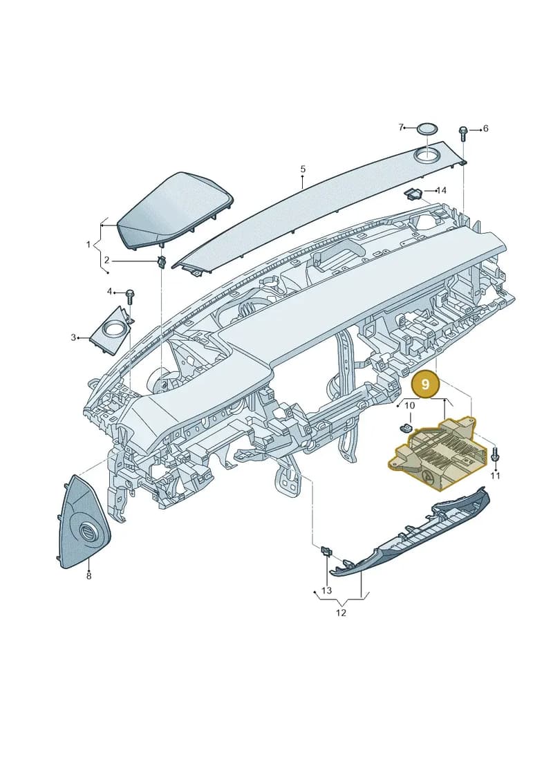 4N0857290 — Audi A8 (2017-2025) diagram 838857150, position 9